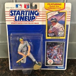 Starting Lineup collectibles and trading card.  Jose Canseco 1990 Edition